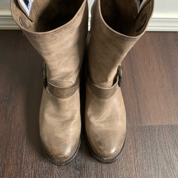 FRYE Boots Leather Ankle  8 Gray Engineer Moto - Picture 4 of 6